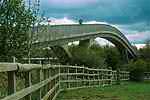 Over the footbridge, two-thirds of the way round the Fun Run