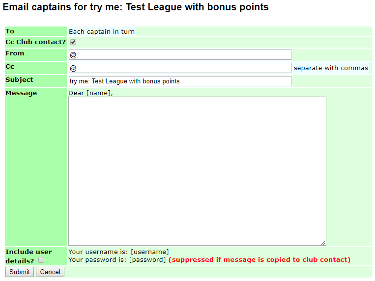 form to email captains